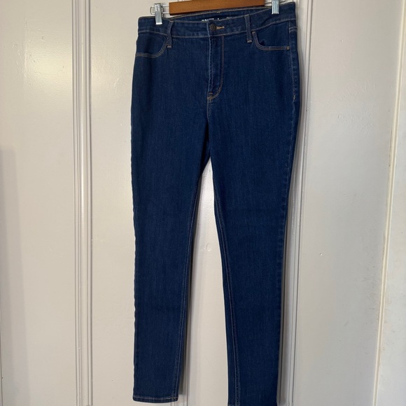 OLD NAVY High Rise Super Skinny Dark Wash Denim Jeans Size 8 - Picture 1 of 11